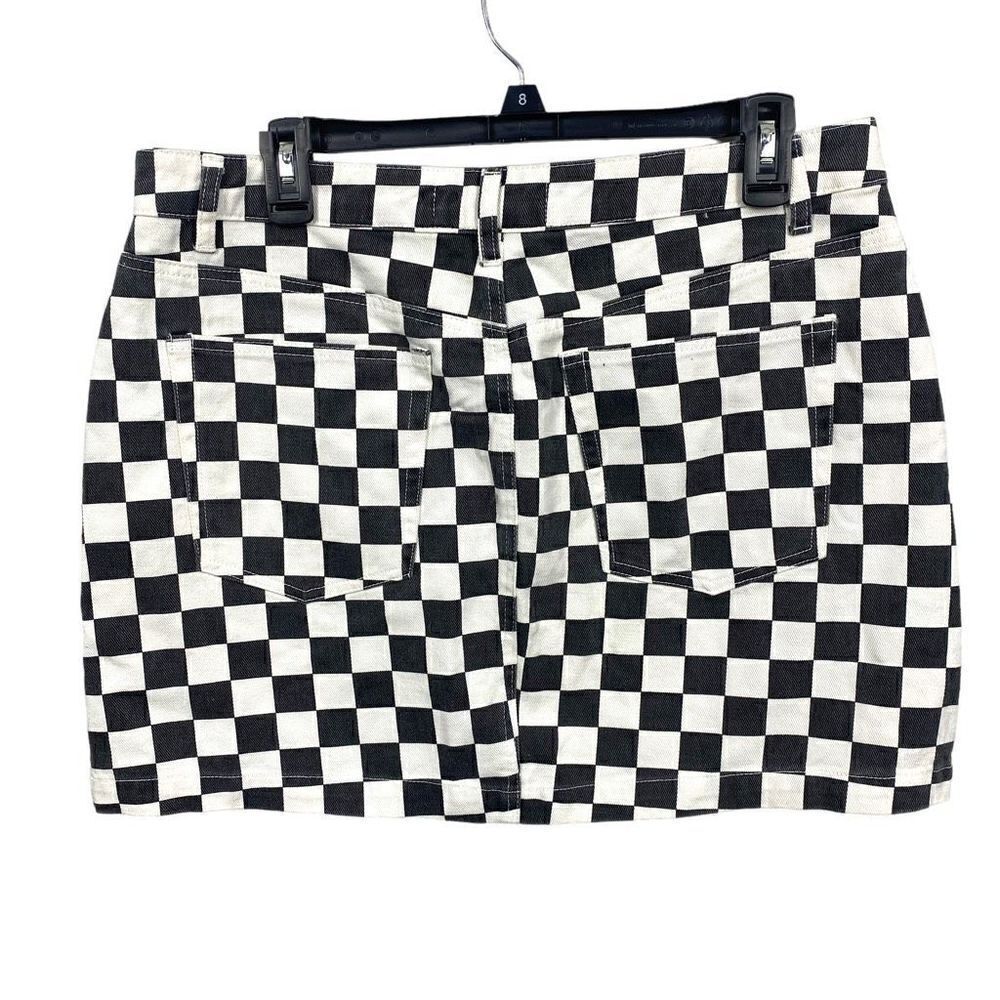 Indigo Rising Checkered Skirt Size 13 Punk Zipper - Picture 4 of 4